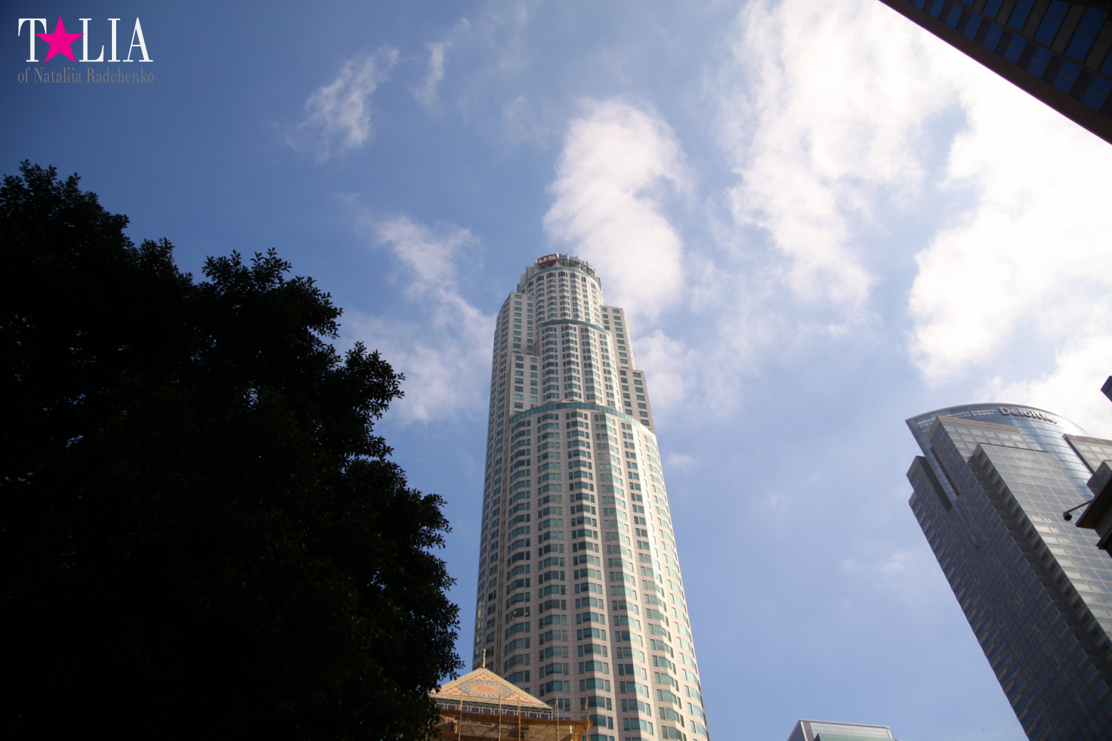 Даунтаун Лос Анджелеса + Знак LAX (Калифорния)